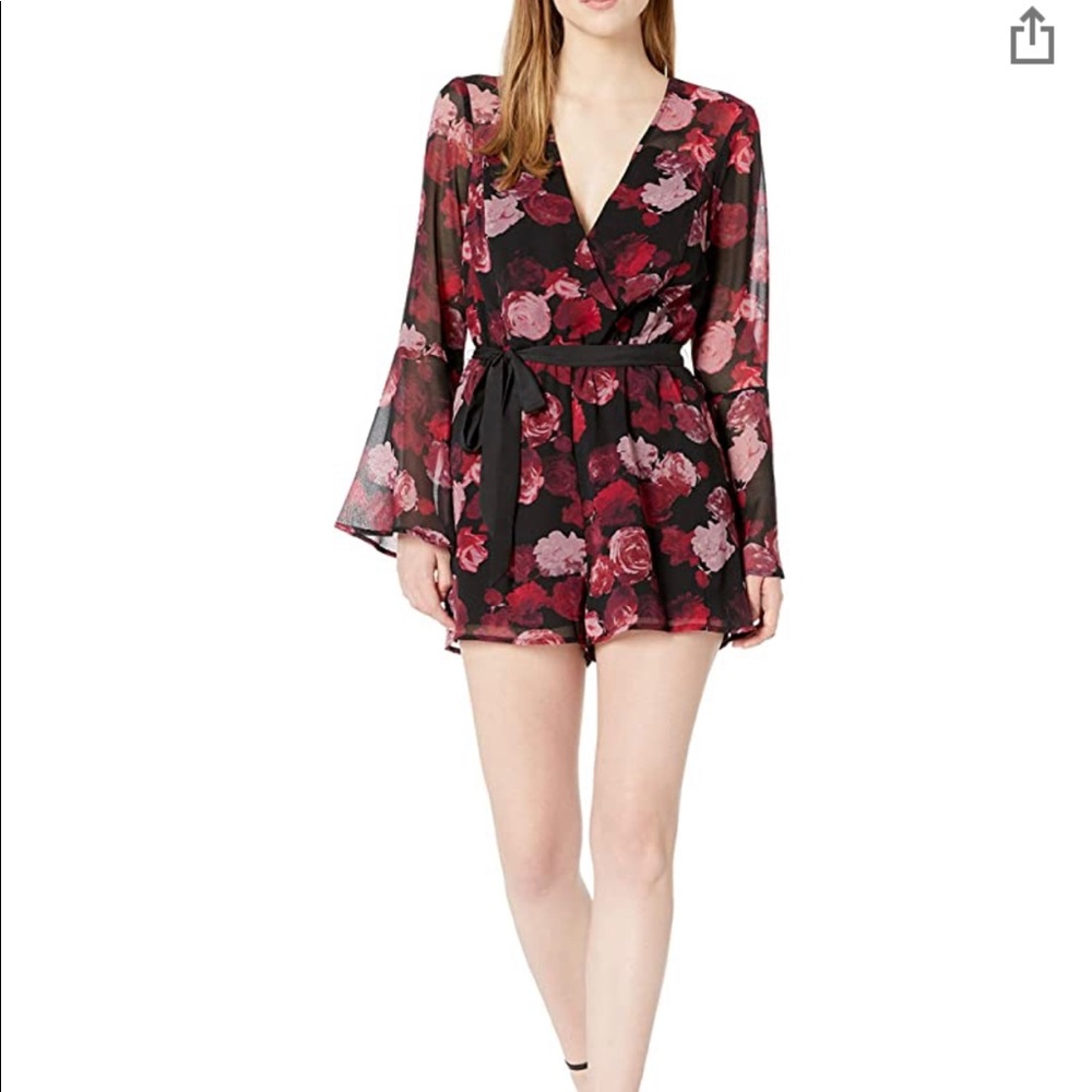 BCBG Floral sheer romper